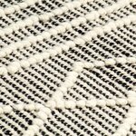 vidaXL Tapis en laine tissée à la main 80x150cm Noir/Blanc