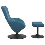 vidaXL Chaise Œuf avec Pouf with Footstool Bleu Velours