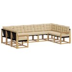vidaXL Ensemble de canapés d'extérieur 9 pc Blanc et Beige