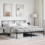 vidaXL Cadre de lit métal avec tête de lit noir 193x203 cm