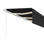 vidaXL Auvent automatique store capteur de vent/LED 6x3 m Anthracite