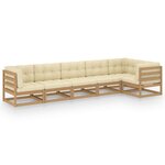 vidaXL Salon de jardin 6 Pièces avec coussins Bois de pin massif