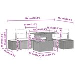 vidaXL Ensemble de jardin 6 pièces avec des coussins en poly rotin gris et en acacia