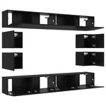 vidaXL – Ensemble de meubles TV de 8 pièces en bois d'ingénierie chêne noir mural