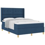 vidaXL Lit à ressorts avec matelas Bleu 160 x 200 cm tissu