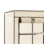 vidaXL Armoire avec compartiments et barres Crème 150x45x175 cm Tissu