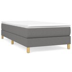 vidaXL Cadre de lit Gris foncé 90x200 cm Tissu