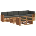 vidaXL Ensembles de canapés avec coussin 9 Pièces Naturel et Anthracite