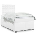 vidaXL Sommier à lattes de lit avec matelas blanc 120x190cm similicuir