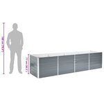 vidaXL Lit surélevé de jardin Acier galvanisé 320x80x77 cm Gris