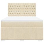 vidaXL Sommier à lattes de lit avec matelas Crème 140x190 cm Tissu