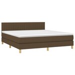 vidaXL Sommier à lattes de lit matelas et LED Marron foncé 160x200 cm