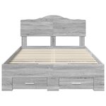 vidaXL Cadre de lit Gris Sonoma 135 x 190 cm Bois d'ingénierie