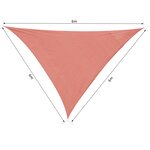 Voile d'ombrage triangulaire grande taille 6 x 6 x 6 m polyéthylène haute densité résistant aux UV rouge