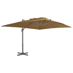 vidaXL Parasol de jardin déporté avec mât en aluminium 400 x 300 cm Taupe