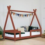 Lit cabane enfant NAKANA 80 x 180 rouge brique
