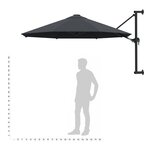 vidaXL Parasol mural avec mât métallique 300 cm Anthracite