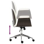 Chaise fauteuil siège de bureau informatique étude bois courbé et similicuir blanc 02_0023985