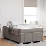 vidaXL Cadre de lit avec matelas Taupe 120 x 200 cm tissu