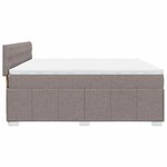 vidaXL Sommier à lattes de lit avec matelas Taupe 200x200 cm Tissu