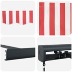 vidaXL Auvent Rétractable Rouge et Blanc 500 × 300 cm Tissu et Métal