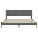 vidaXL Cadre de lit avec tête de lit Gris foncé 200 x 200 cm Tissu