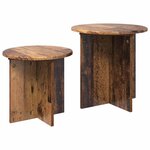 vidaXL Ensemble de tables d'appoint 2 Pièces Bois ancien