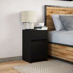 vidaXL Armoire de chevet avec lumières LED noir bois d'ingénierie