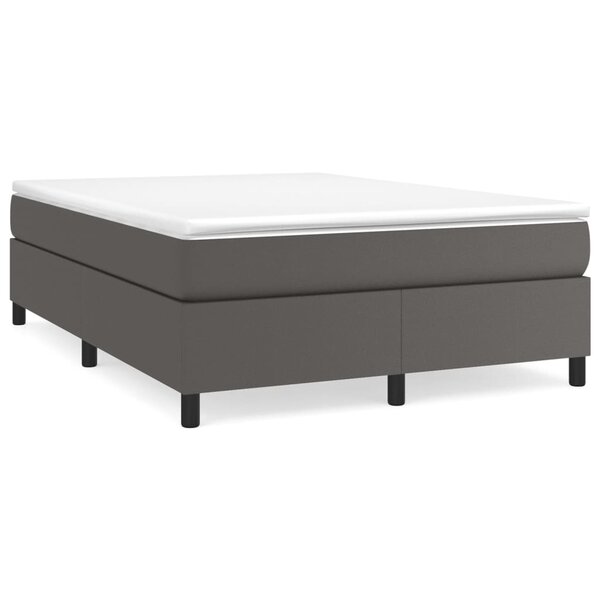 vidaXL Sommier à lattes de lit avec matelas Gris 160x200 cm Similicuir