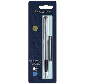 Waterman graduate allure stylo plume  métal brossé  plume fine  encre bleue  sous blister