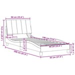 vidaXL Cadre de lit sans matelas taupe 90x190 cm tissu