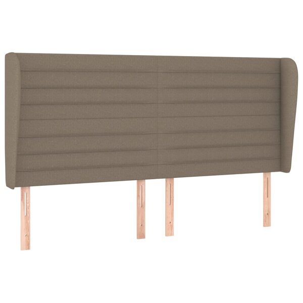 vidaXL Tête de lit avec oreilles Taupe 203x23x118/128 cm Tissu
