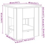 vidaXL Table basse chêne artisanal 40x40x42 cm bois d'ingénierie