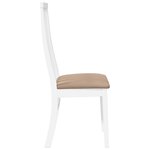 vidaXL Chaises à manger coussins 2 Pièces blanc bois massif caoutchouc