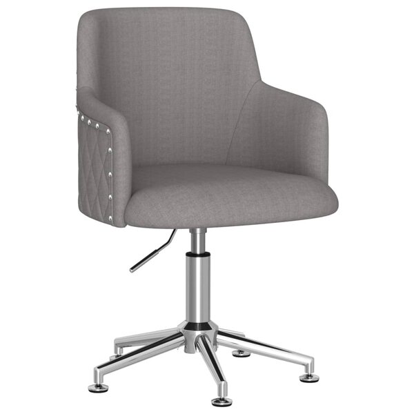 vidaXL Chaise pivotante de salle à manger Gris foncé Tissu