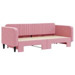 vidaXL Lit de jour avec gigogne sans matelas rose 90x200 cm