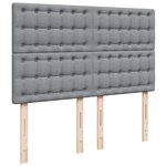vidaXL Sommier à lattes de lit avec matelas Gris clair 140x190cm Tissu