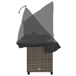 vidaXL Chaise longue avec auvent et coussins gris résine tressée