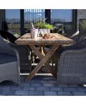 Table de jardin en teck 200 x 90 cm + 6 chaises