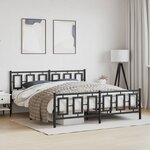vidaXL Cadre de lit métal avec tête de lit/pied de lit noir 183x213 cm