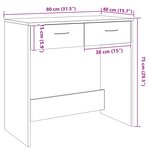 vidaXL Bureau chêne artisanal 80x40x75 cm bois d'ingénierie