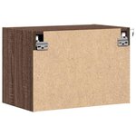 vidaXL Tables de chevet murales avec lumières LED 2 Pièces chêne marron