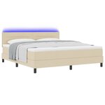 vidaXL Lit à ressorts avec matelas avec LED Crème 180 x 200 cm tissu