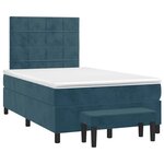 vidaXL Sommier à lattes de lit et matelas Bleu foncé 120x200cm Velours