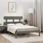 vidaXL Cadre de lit Gris Bois massif 200x200 cm