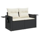 vidaXL Salon de jardin 6 Pièces avec coussins noir résine tressée