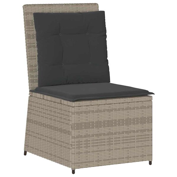 vidaXL Canapé de jardin avec coussin Gris clair Poly rotin