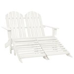 vidaXL Chaise de jardin Adirondack 2 places et repose-pied sapin blanc
