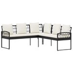 vidaXL Ensemble de canapé de jardin avec coussin 2 Pièces Noir
