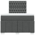 vidaXL Sommier à lattes de lit avec matelas Gris foncé 120x200cm Tissu